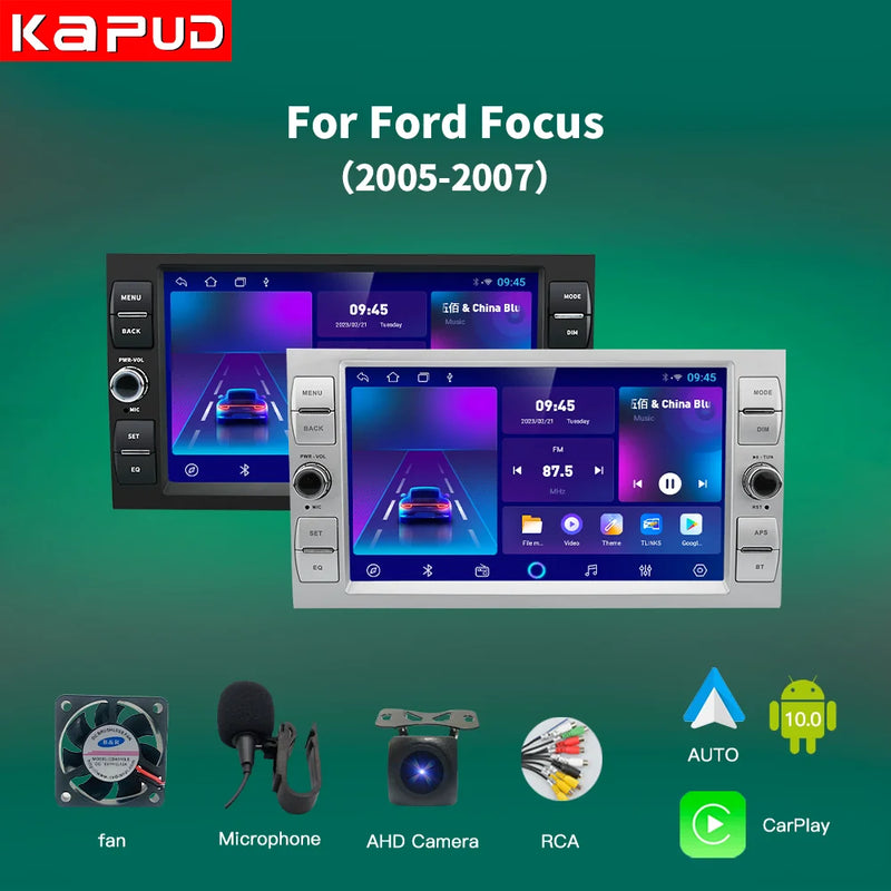 Kapud 8" Android 10.0 Car Radio Multimedia Player Stereo For Ford Focus 2 Kuga Fiesta Mondeo 4 C-Max Carplay Navi BT GPS Wifi