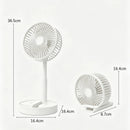 Foldable Retractable Mini Desk Fan USB Rechargeable Portable Small Electric Fan With Built In Phone Stand Storage Design For Off