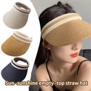 Summer Empty Straw Hat Beach Sunscreen Visor Cap UV Hats Caps Sun Woven Hat Hand Protection Brim Big Protection Sun