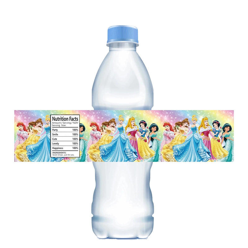 10/30Pc Water Bottle Labels for Disney Princess Birthday Party Decoration Princess Personalized Stickers Baby Shower Party Gifts