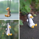 Gypsum Cool White Swing Duck with Sunglasses Automoblie Decor Car Rearview Mirror Ornaments Creative Duck Auto Decoration