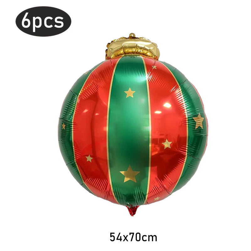 6Pcs Christmas Candy Cane Foil Balloons Round Windmill Lollipops Candy Helium Foil Balloons for Xmas Wedding Birthday Decoration