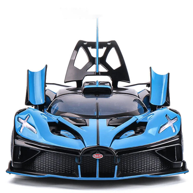 1:24 Bugatti Bolide Alloy Sport Car Model Diecast Sound And Light Pull Back  Toy Collecting Hobbies Children's Birthday Toy Gift