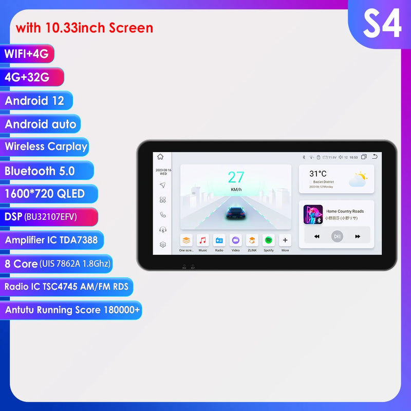 2din Android 13 Auto Car radio Universal Multimedia Video Player GPS Navi Audio Stereo  4G WIFI Carplay Screen Head Unit SWC FM