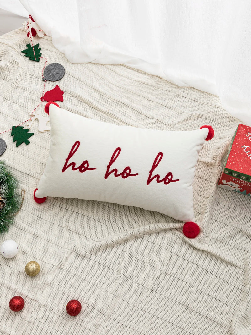 A red letter waist pillowcase with Nordic modern embroidery technology used for Christmas decoration, sofa, indoor bedroom