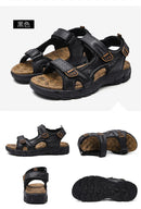 New Fashion Summer Leisure Men Shoes Beach Sandals High Quality Genuine Leather Sandals Soft Large Size Men's Sandals Size 38-48