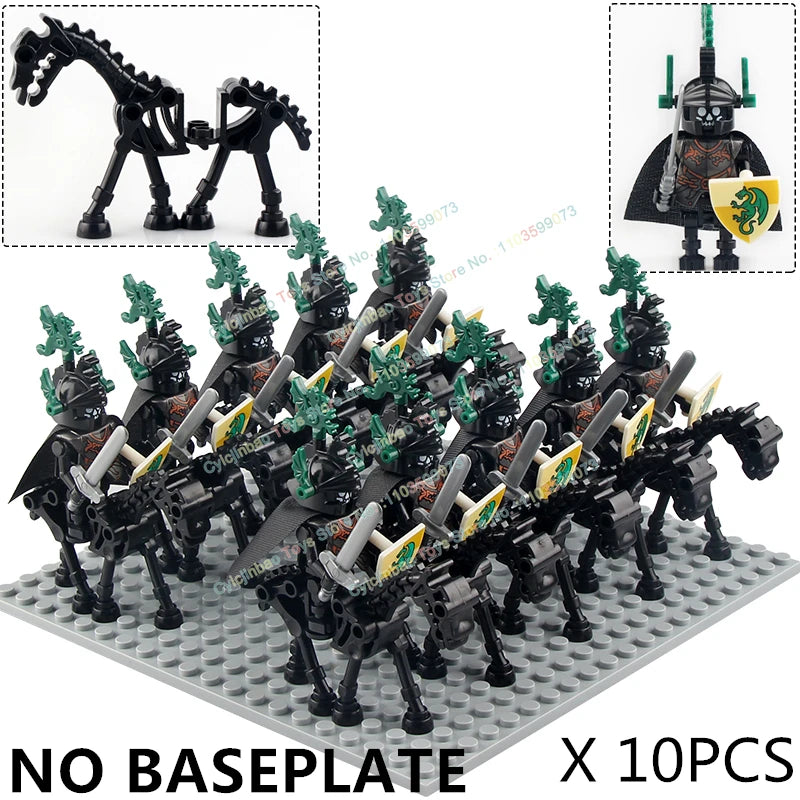 10PCS AX9815-16 Medieval Knight Skeleton Knight Accessories Shield Spear Armor Building Block bricks Action Figure Chilldren Toy