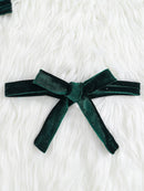 Autumn And Winter Girls Retro V-Neck Long-Sleeved Solid Color Sequined Birthday Party Dress With Belt