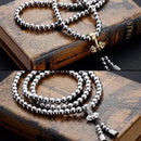 Tactical 10MM Steel Chain Buddha Beads Self Defense Hand Bracelet Necklace EDC Outdoor Tools Self Protection Survival