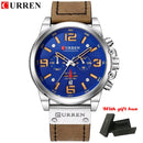 CURREN Top Luxury Brand Men's Military Waterproof Leather Sport Quartz Watches Chronograph Date Fashion Casual Men's Clock 8314