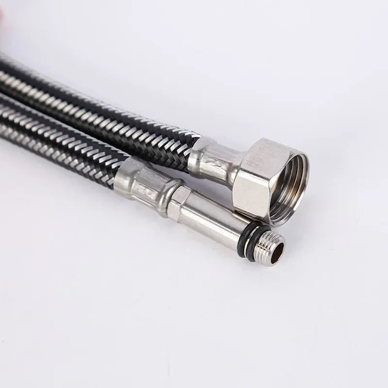 G1/2'' Stainless Steel Nylon Braided Tube Pipe Hose Silicone Plumbing Thermoresistant Tap Basin Faucet Sink Kitchen Bathroom