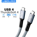 UGOURD USB4 Kabel 40 Gbit/s 240 W Thunderbolt 4 Typ C Schnellladekabel Thunderbolt3 USB C auf C Datenübertragungskabel für eGPU 2m