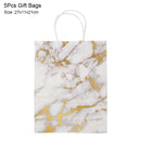 5Pcs Rose Gold Marble Paper Gift Bag Wedding Favor Gift Kraft Paper Shopping Packing Bags For Birthday Baby Shower Party Supply