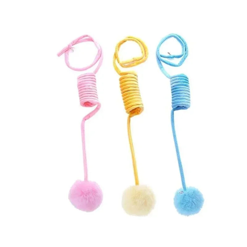 Pet Toy Funny Interactive Cat Stick Spring Rope Ball Plush Toy Play Training Cat Supplies