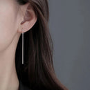 Drop Ear Line Long Hanging Earrings For Women Silver Gold Color Zircon Crystal Piercing Threader Earing Ear Accessories Jewelry