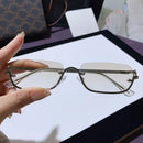 Luxury Brand Metal Half Frame Sunglasses Women Rectangle Shape Rimless Sun Glasses Men UV Protection Retro Punk Y2k Shades UV400