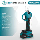 YOFIDRA 30MM Brushless Shearing Scissors 2 Gears Cordless Garden Fruit Tree Branch Pruning Power Tools For BL1850B 18V Battery