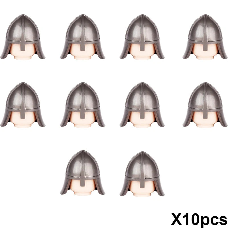 MOC Medieval Accessories Series Building Blocks Military Army Soldier Armour Shield Helmet Sword Crown Weapon Knight Bricks Toys