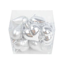 12pcs/box Heart Shaped Hanging Ornaments For Valentine's Day Christmas Pendant Xmas Tree Ball Navidad New Year Xmas Party Decor