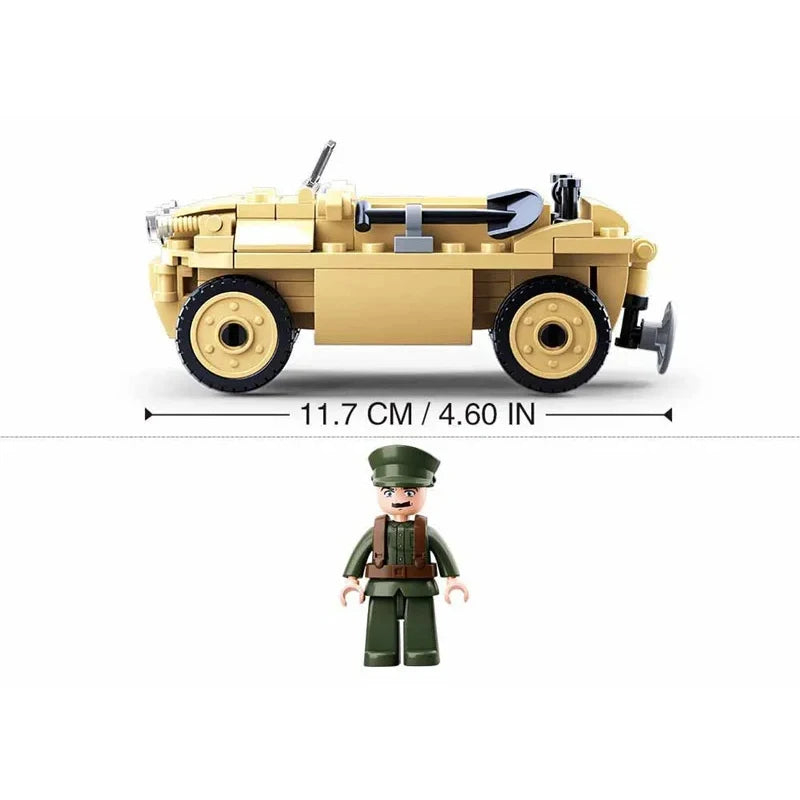 103PCS Military WW2 Amphibious Car Model Bricks Army Soilder Figures Building Blocks Sets Educational DIY Toys For Kids Gifts