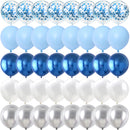 40PCS Silver Night Blue White Balloons Gender Reveal Wedding Valentine's Day Baby Shower Birthday Globos Party Decorations