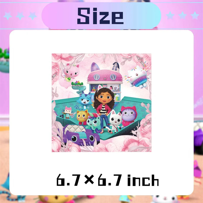 New Gabby Dollhouse Cats Birthday Party Decoration Balloon Pink Cartoon Tableware Backdrop Baby Shower Kids Girls Party Supplies