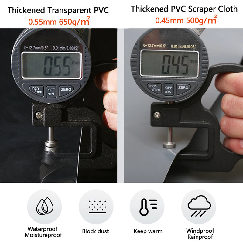 Waterproof PVC Tarpaulin Thick 0.55mm Outdoor Tarp Weatherproof Rain Cover for Gardens Patios Porch Garage Farm Plant Cover