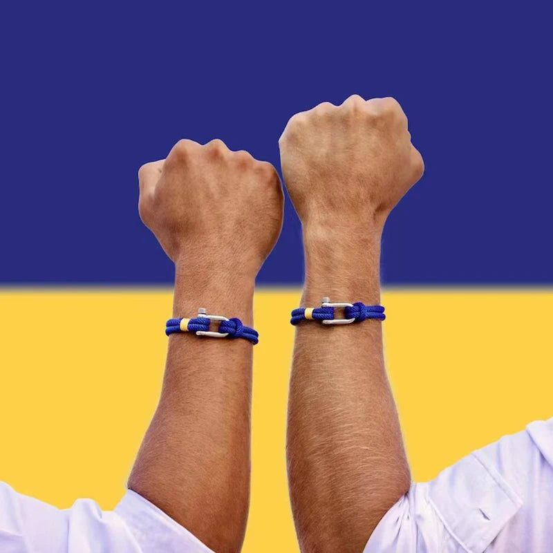 Ukraine Bracelets for Women Men Ukrainian National Flag Color Yellow Blue Woven Rope Bracelets Couple Jewelry Украинский браслет