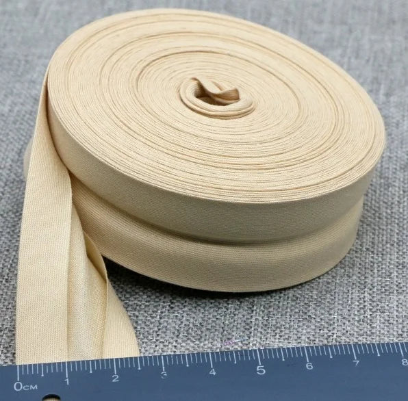 25mm (1“) width Bias Tape 100% Cotton Extra Soft for Baby Cloth Skin-friendly Fablic Bias Binding Tape Ironed Folded 12 yards
