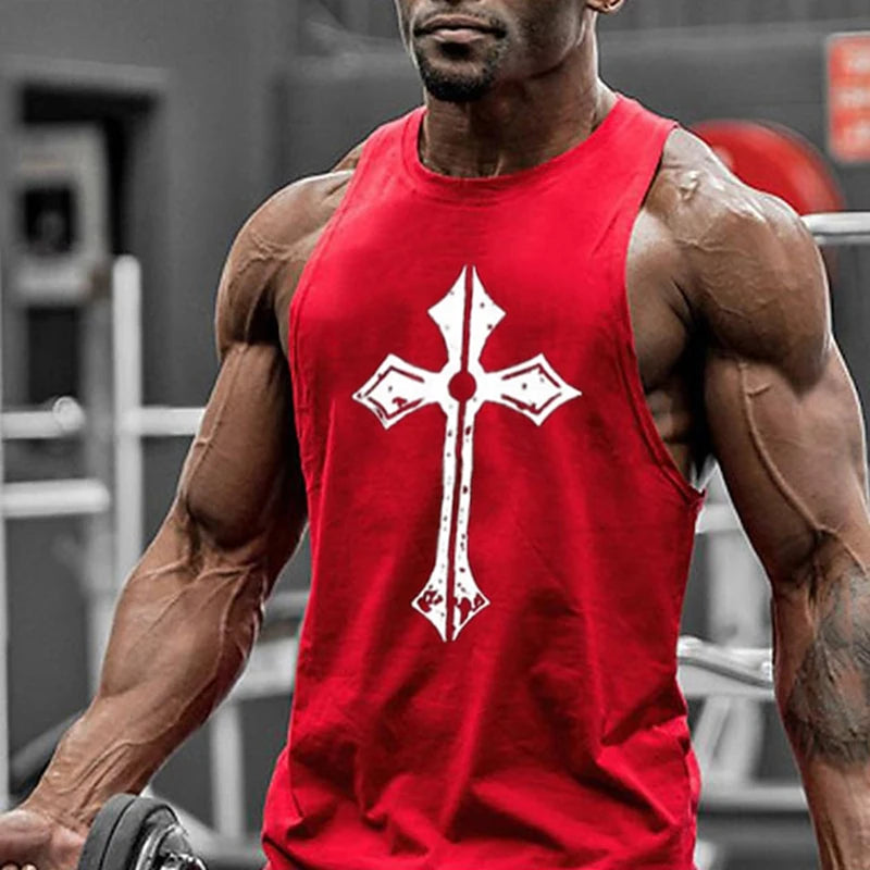 Easter Cross Tank Top Mens Graphic Vest 3D Shirt for Gym Summer Symbol Men's Sleeveless Comfortable Tee Casual