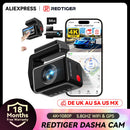 REDTIGER A4 Dashcam vorne und hinten 4K Dashcam Fahrtenschreiber für WiFi GPS Auto DVR für 24H Parkmodus Black Box fürs Auto