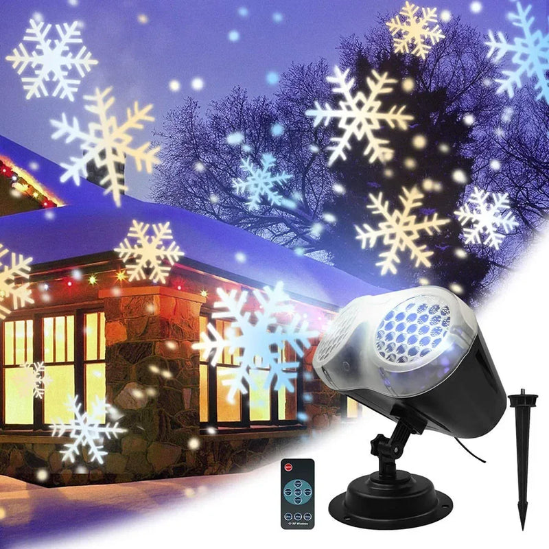 Christmas Snow Lights Projector 2024 Upgrade Binocular Dynamic Snowflakes LED Projector Lamp with Remote for Xmas Holiday Decor