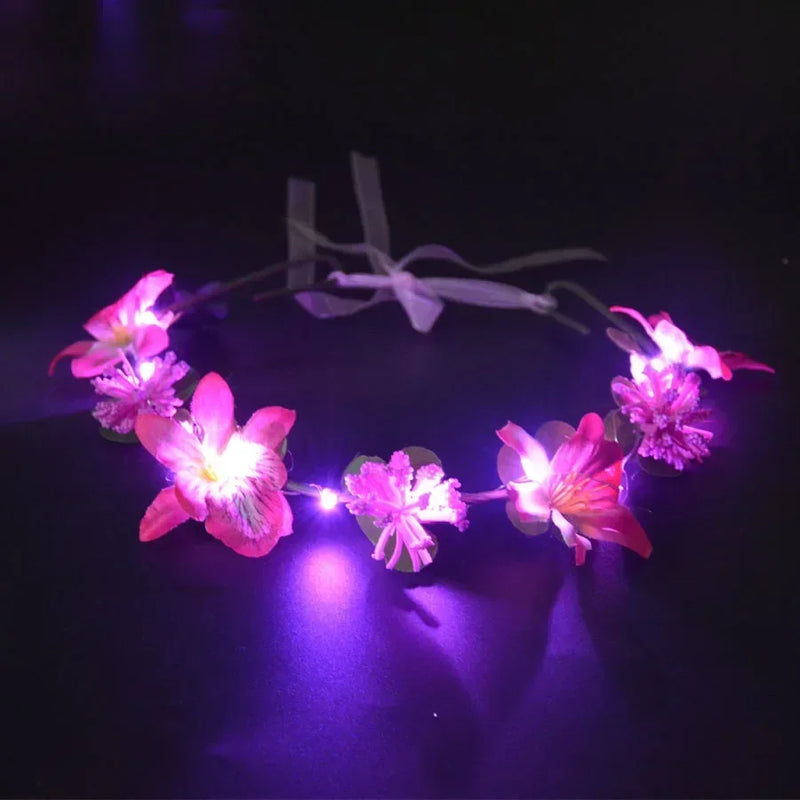 Princess Girl Butterfly Light Fairy Tutu LED Skirt Glow Flower Headband Birthday Gift Fancy Party Christmas Halloween Festival