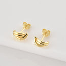 ANDYWEN 100% 925 Sterling Silver Gold Three Screw Piercing CZ Clips New 2022 Pendientes Women Wedding Fine Jewelry