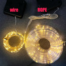 50M Solar LED Strip Rope Tube Fairy Light String Outdoor Waterproof for Wedding Christmas Party Garden PathwayGarland Decor