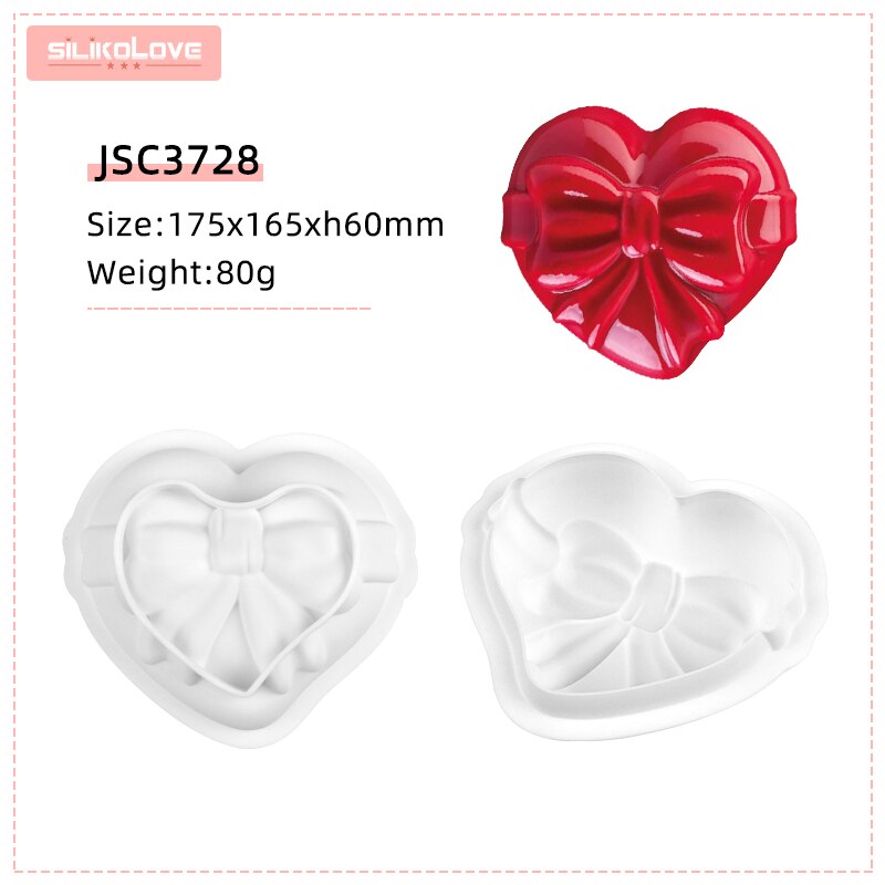 3D Diamond Love Heart Shape Mousse Cake Mold Silicone Pastry Molds for Sponge Mousse French Dessert DIY Bakeware Tools