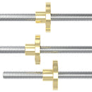 CNC 3D Printer Trapezoidal Screw Rod T5 Lead Screw Thread 5mm Lead 1mm 2mm 4mm Length 100mm 150mm 200mm 250mm with Brass Nut