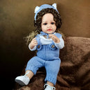 55 cm/22 inch Realistic Girl Reborn Baby Doll Silicone Vinyl Full Body Doll Reborn with Curls Birthday XMAS Easter Gift Toy