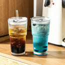 20oz Glass Cold Cup with 2-in-1 Straw Lid, Resists Lipstick Transfer, Dishwasher Safe, Great for Iced Tea and Cold Brew