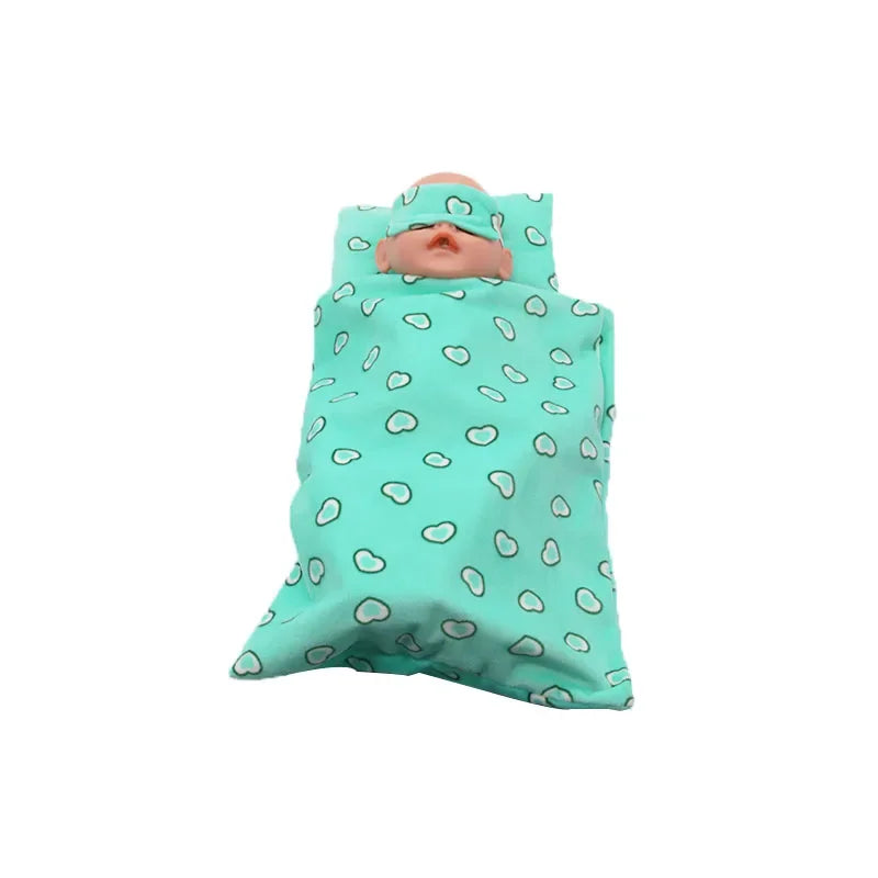 Cute 43cm New Born Doll Accessories Sleeping Bag Set For 18 Inch American,BJD,DIY Girl Dolls Bedding Suits For Gilrs