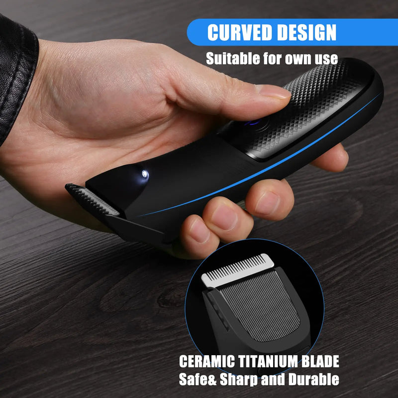 Body Hair Trimmer for Men Electric Groin Hair Trimmer Rechargeable Ball Shaver Groomer Replaceable Ceramic Blade Heads Waterp Bo