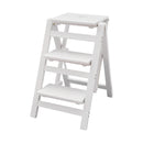 White Step Stool  3 Step Ladder Folding Step Stool used as a chair, stool, ladder or a shelf for storage
