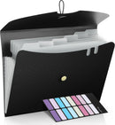 Expandable File Folder, Letter Size Organ Organizer, 5 File Pockets, Portable Organizer for School Office Supplies