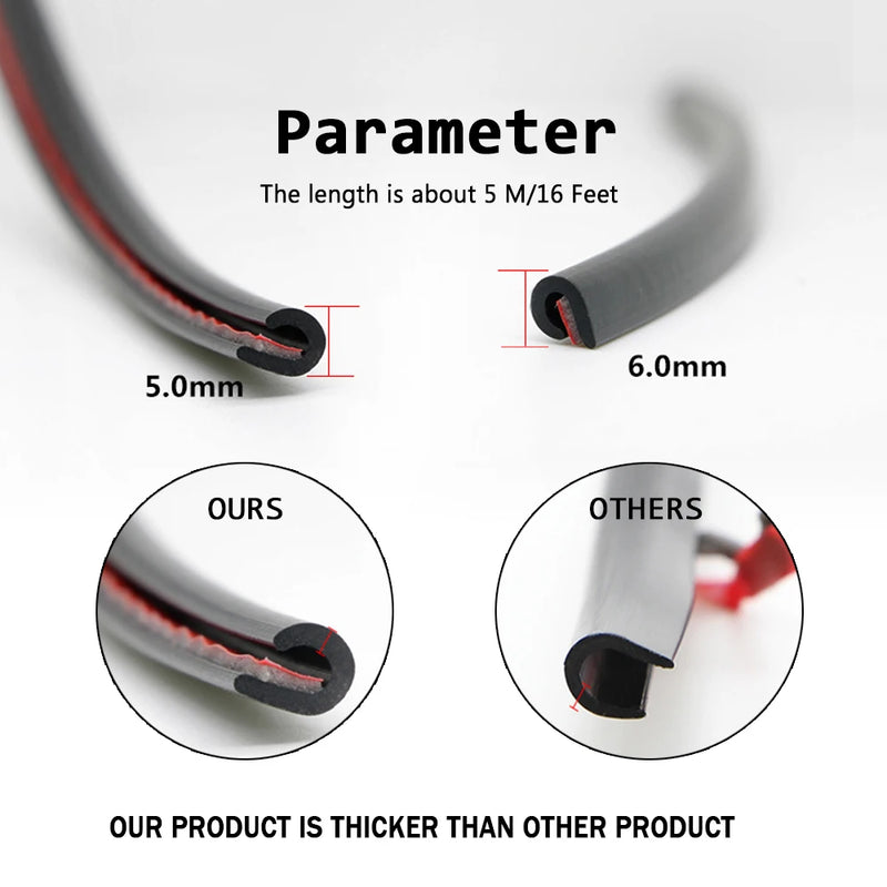 5M Car Door Scratch Strip Protector Edge Guard Sticker Trim Styling Molding For VW Polo Lada Granta Xray Rio Solaris Duster