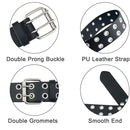 The Double Pin | Gothic Leather Belt with Twin Buckle