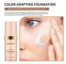 2pcs Waterproof Color Changing Foundation 4 in 1 SPF 30 Hydrating Long Lasting Brightening Concealer Coverage Makeup