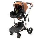 PU Leather Baby Stroller 3 in 1 Lightweight Carriage Foldable Travel Pram Multifunctional Mountable Infant Cart For Newborns New