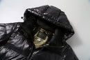 The Obsidian Down | Hand-Crafted Shiny Puffer with White Duck Down Insulation