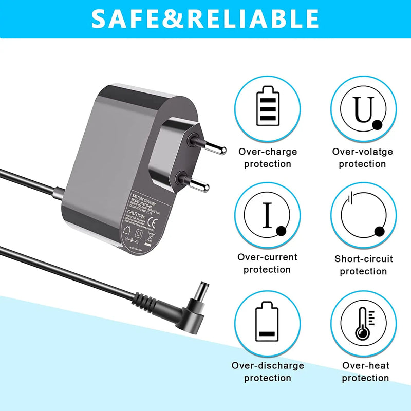 30.45V EU Plug Power Adapter Suitable For Dyson V10 V11 V12 V15 SV12 SV16 SV20 Vacuum Cleaner Battery Charger Power Supply Patr