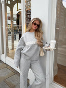 Y2k Spring And Autumn Gray Letter Sweater Women's Fashion Street Retro Casual Trendy Pullover Men's And Women's Loose Sweatshirt